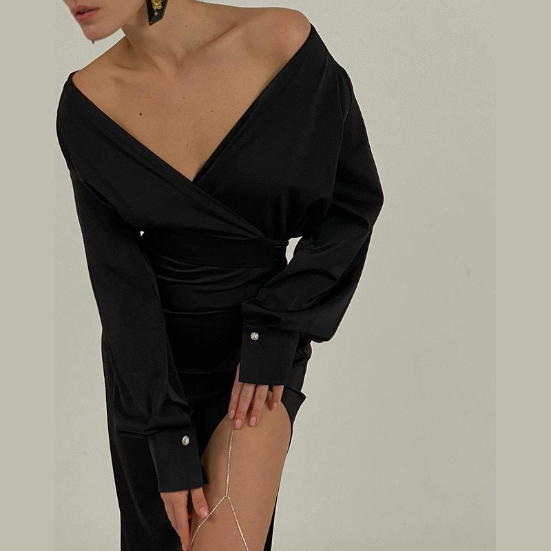 Robe Slim Fit à Fente Pour Femme